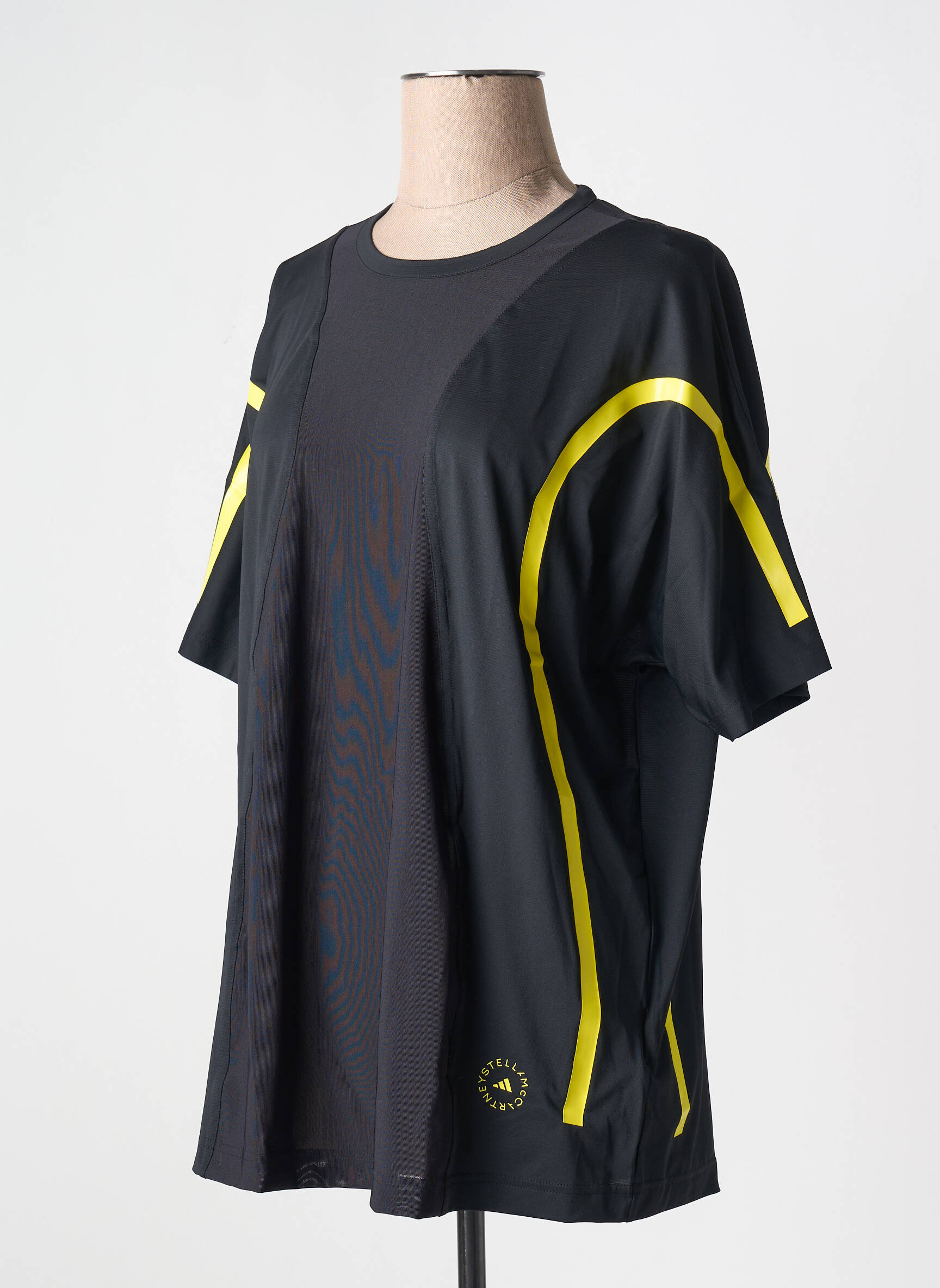 T-marškinys apvalus kaklas juodas ADIDAS X STELLA MC CARTNEY moteris