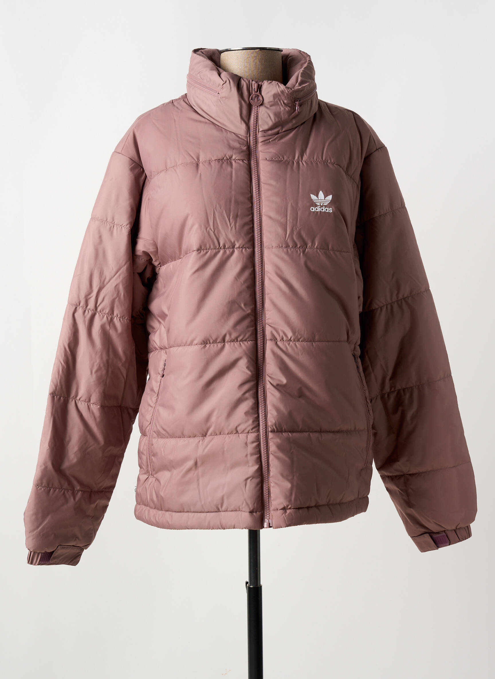 Pūkinė striukė aukšta apykaklė rudas ADIDAS vyras