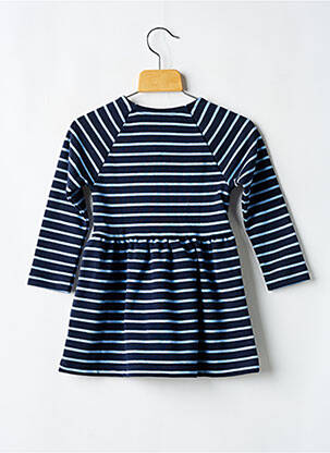 Pusilgių suknelė apvalus kaklas mėlyna PETIT BATEAU mergina