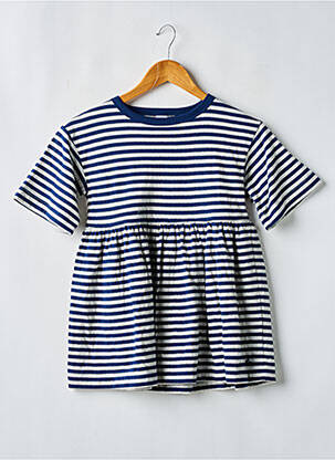 Pusilgių suknelė apvalus kaklas mėlyna PETIT BATEAU mergina