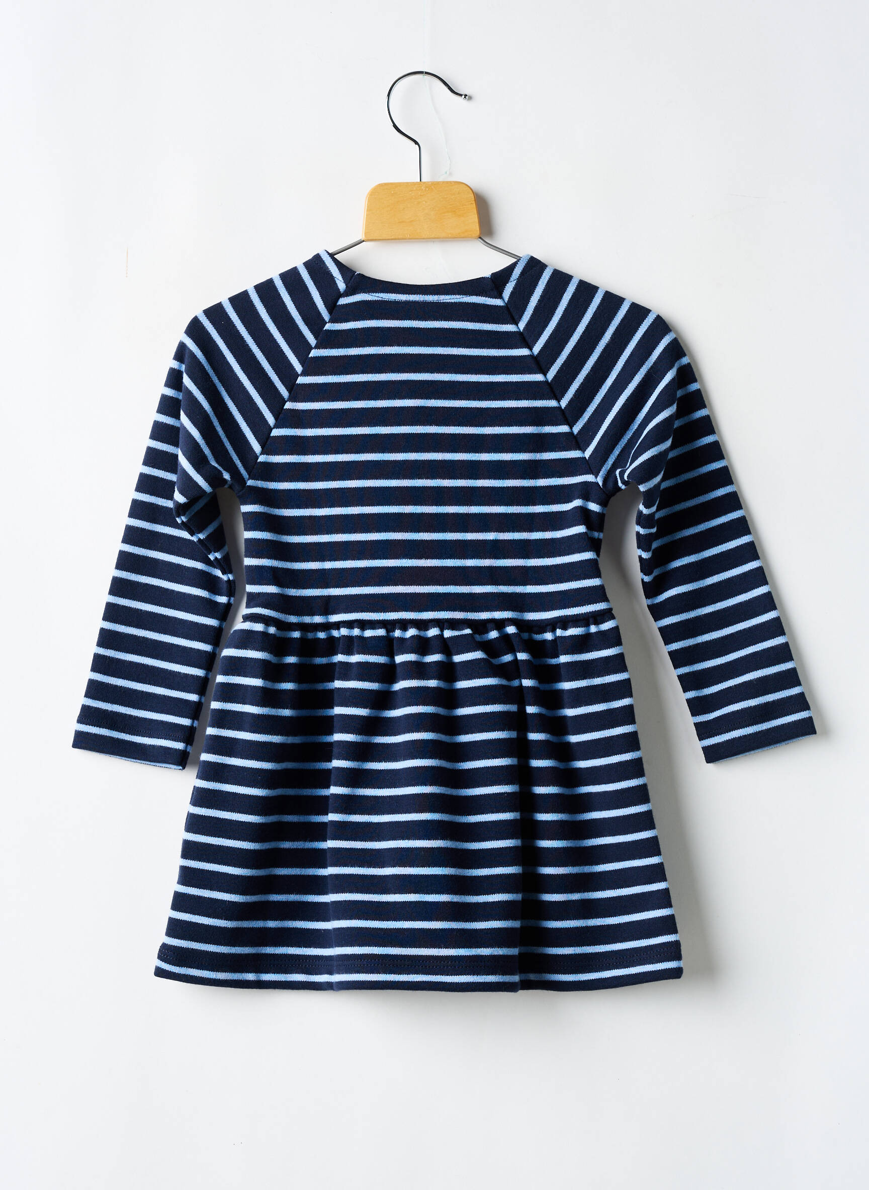 Pusilgių suknelė apvalus kaklas mėlyna PETIT BATEAU mergina