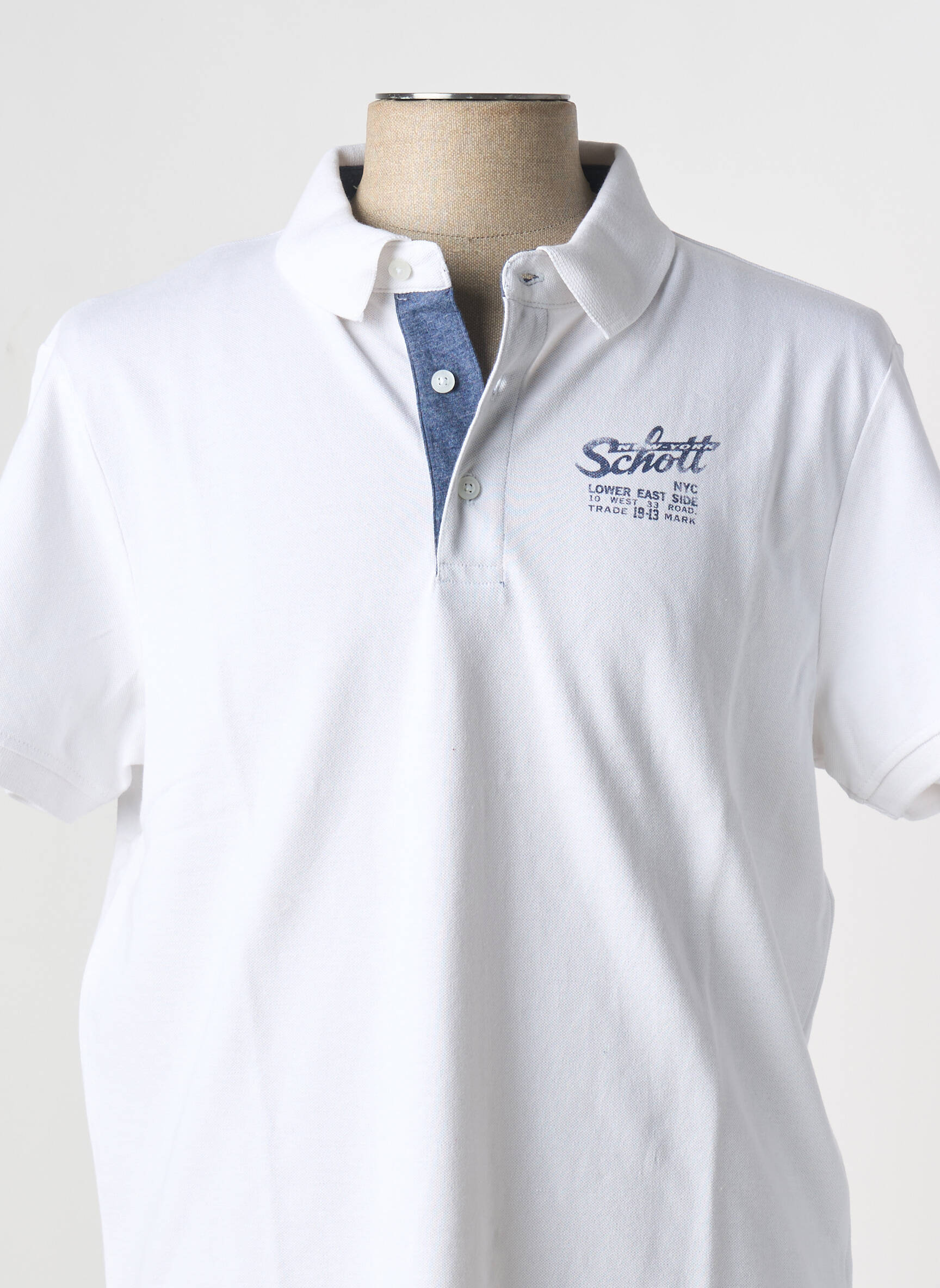 Polo baltas SCHOTT vyras