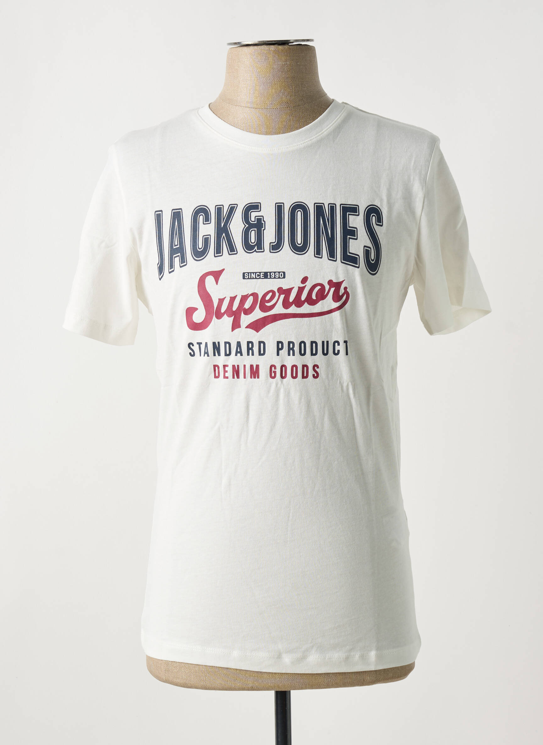 T-marškinys apvalus kaklas baltas JACK & JONES vyras