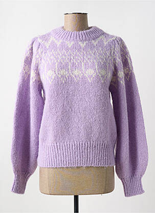 Megztinis apvalus kaklas violetinis PIECES moteris