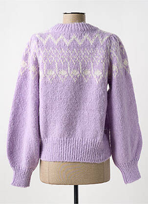 Megztinis apvalus kaklas violetinis PIECES moteris