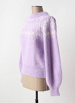 Megztinis apvalus kaklas violetinis PIECES moteris