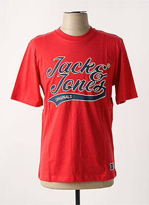 T-marškinys apvalus kaklas raudona JACK & JONES vyras