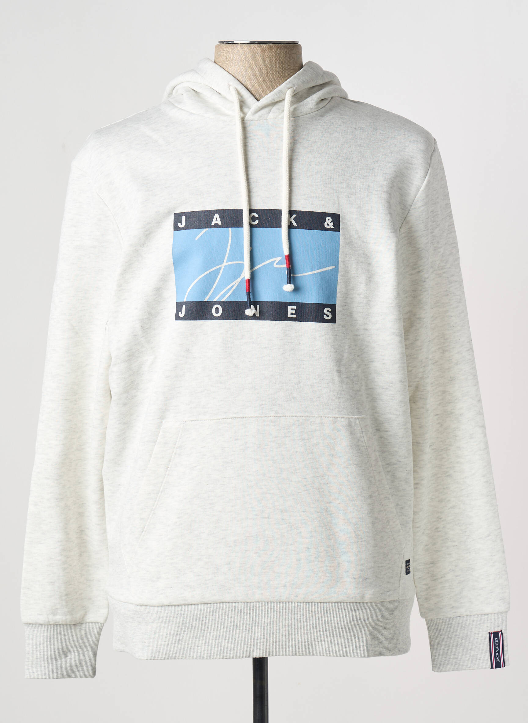 Kapišonas apvalus kaklas baltas JACK & JONES vyras