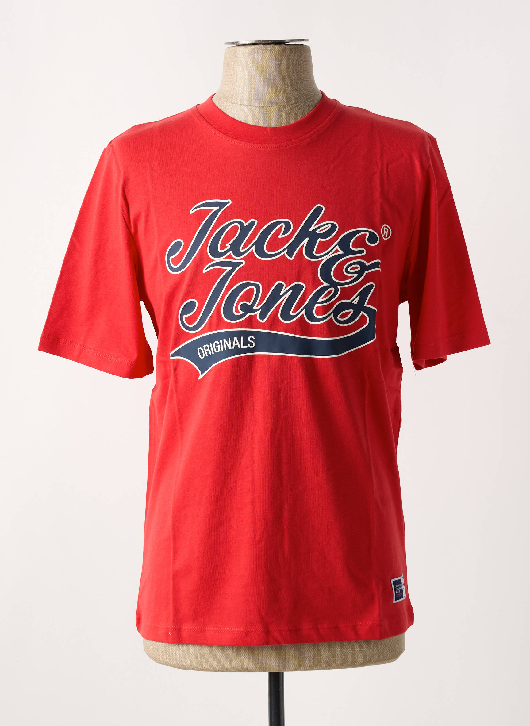 T-marškinys apvalus kaklas raudona JACK & JONES vyras