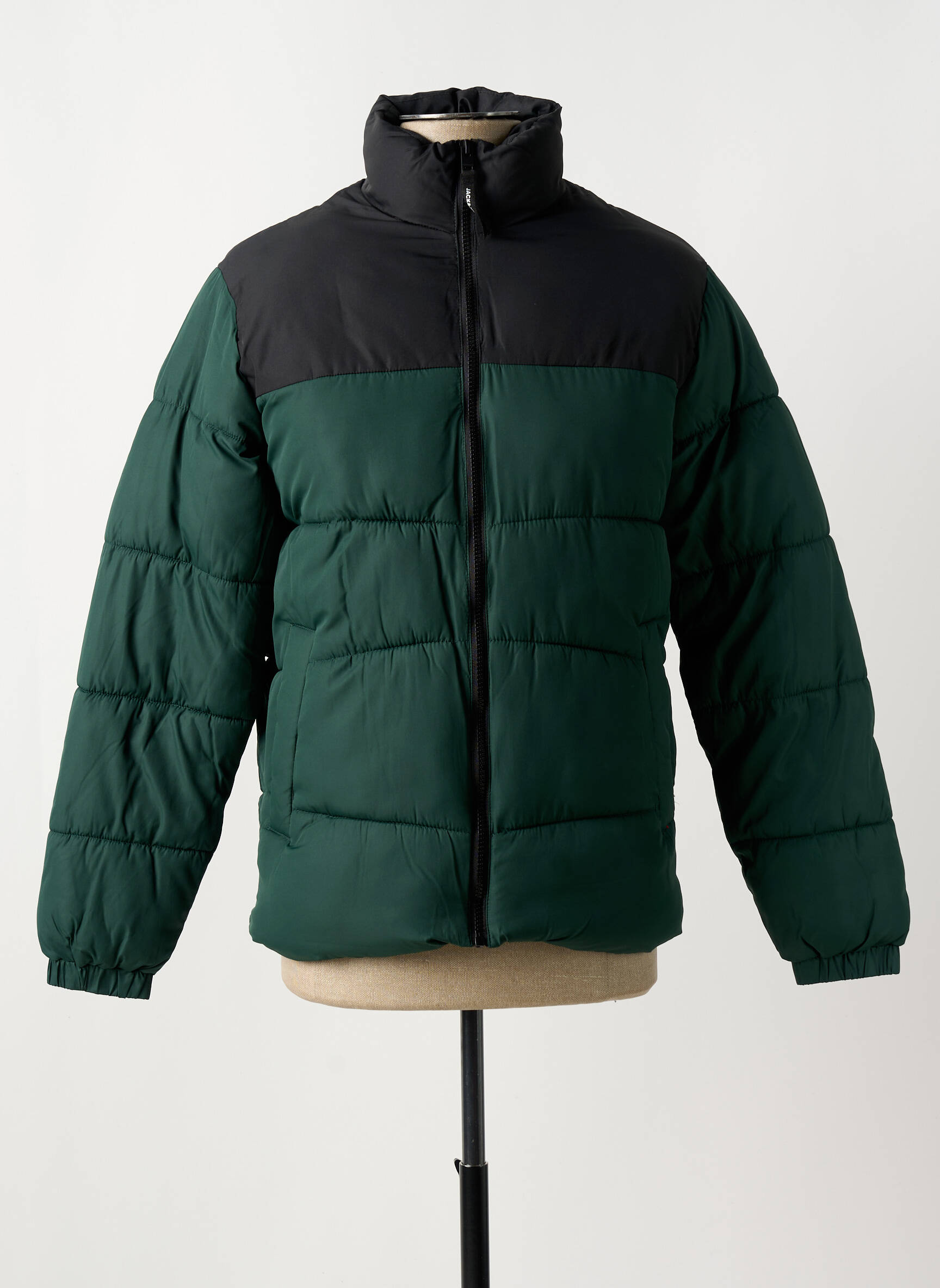 Pūkinė striukė aukšta apykaklė žalias JACK & JONES vyras