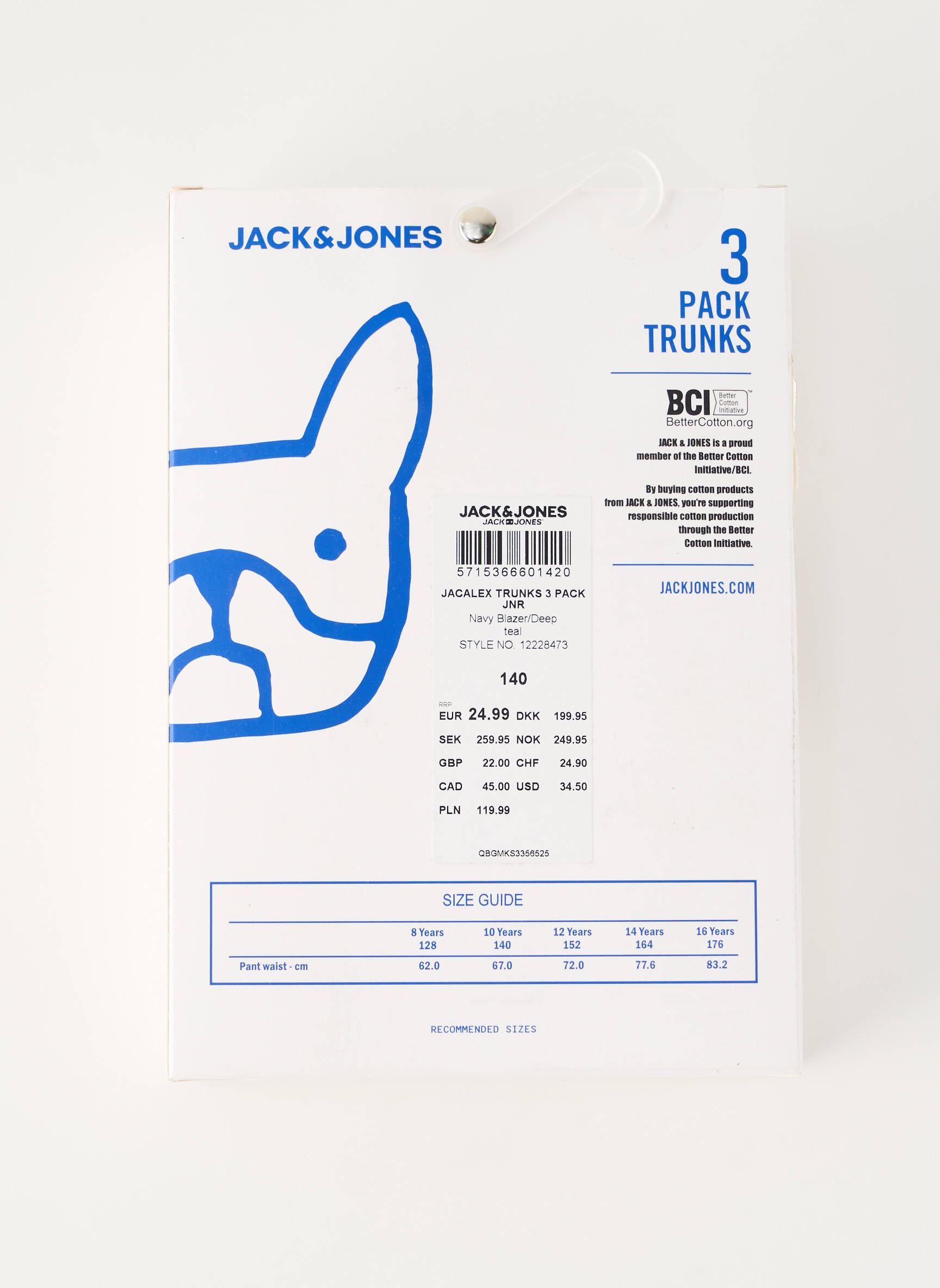 Bokseris mėlyna JACK & JONES berniukas