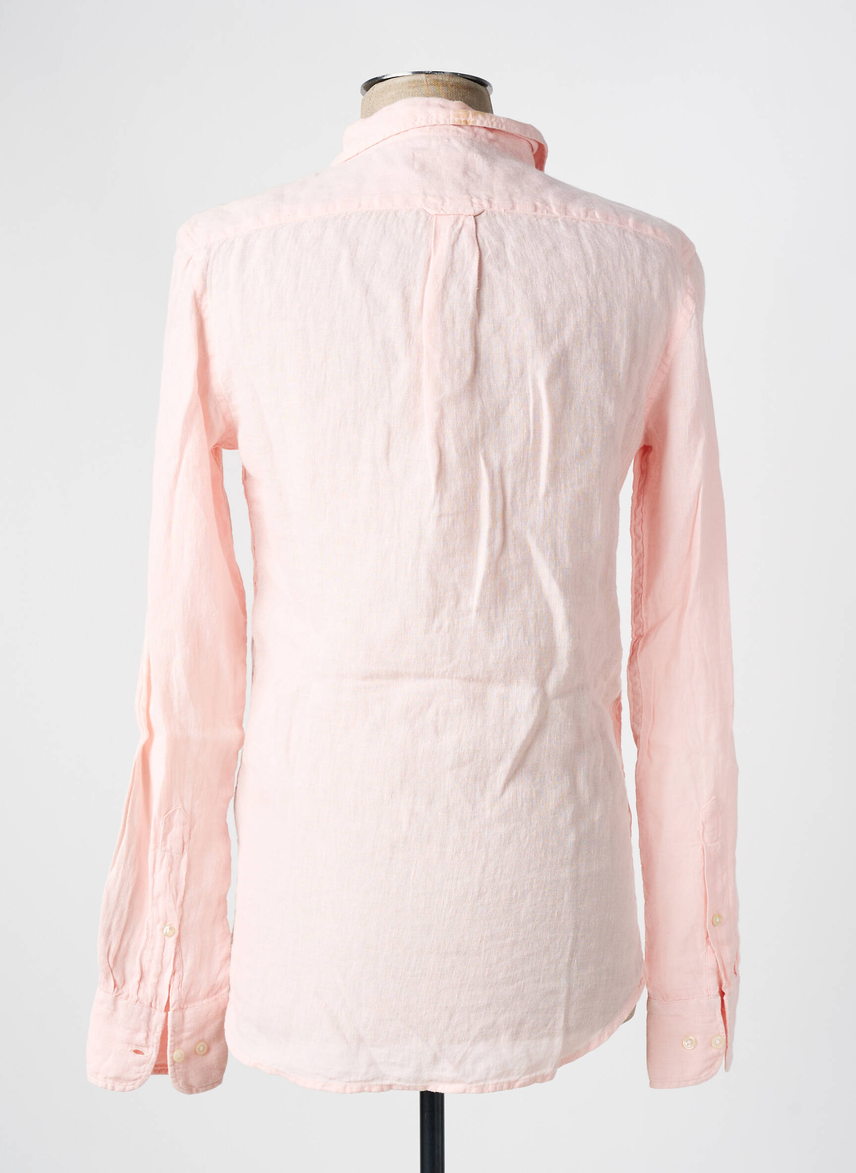 Ilgomis rankovėmis marškinys centrinė iškirptė rožinė KNOWLEDGE COTTON APPAREL vyras