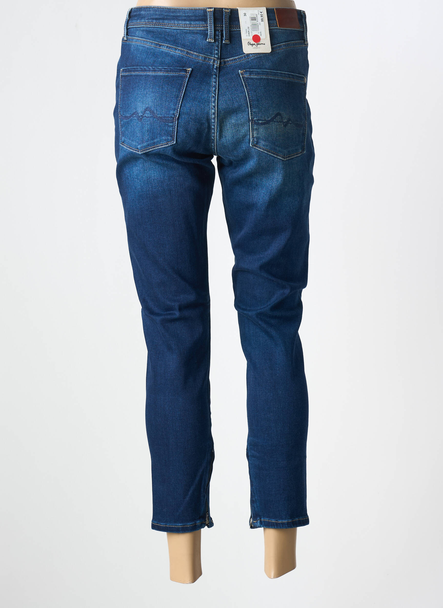Lieknos džinsai aukšta talija aukšta talija mėlyna PEPE JEANS moteris
