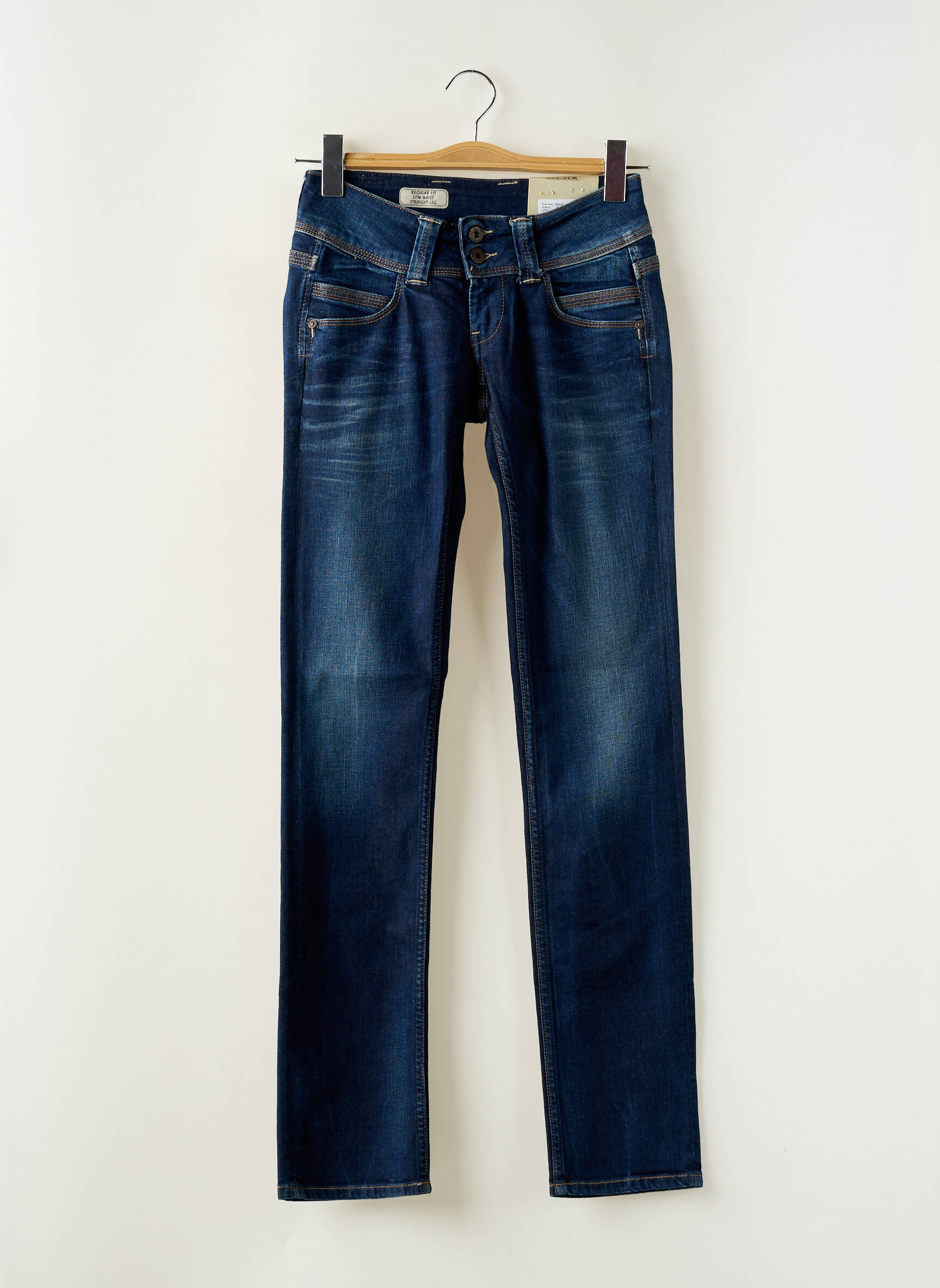Tiesios kirpimo džinsai tamprumas maža dydžio mėlyna PEPE JEANS moteris