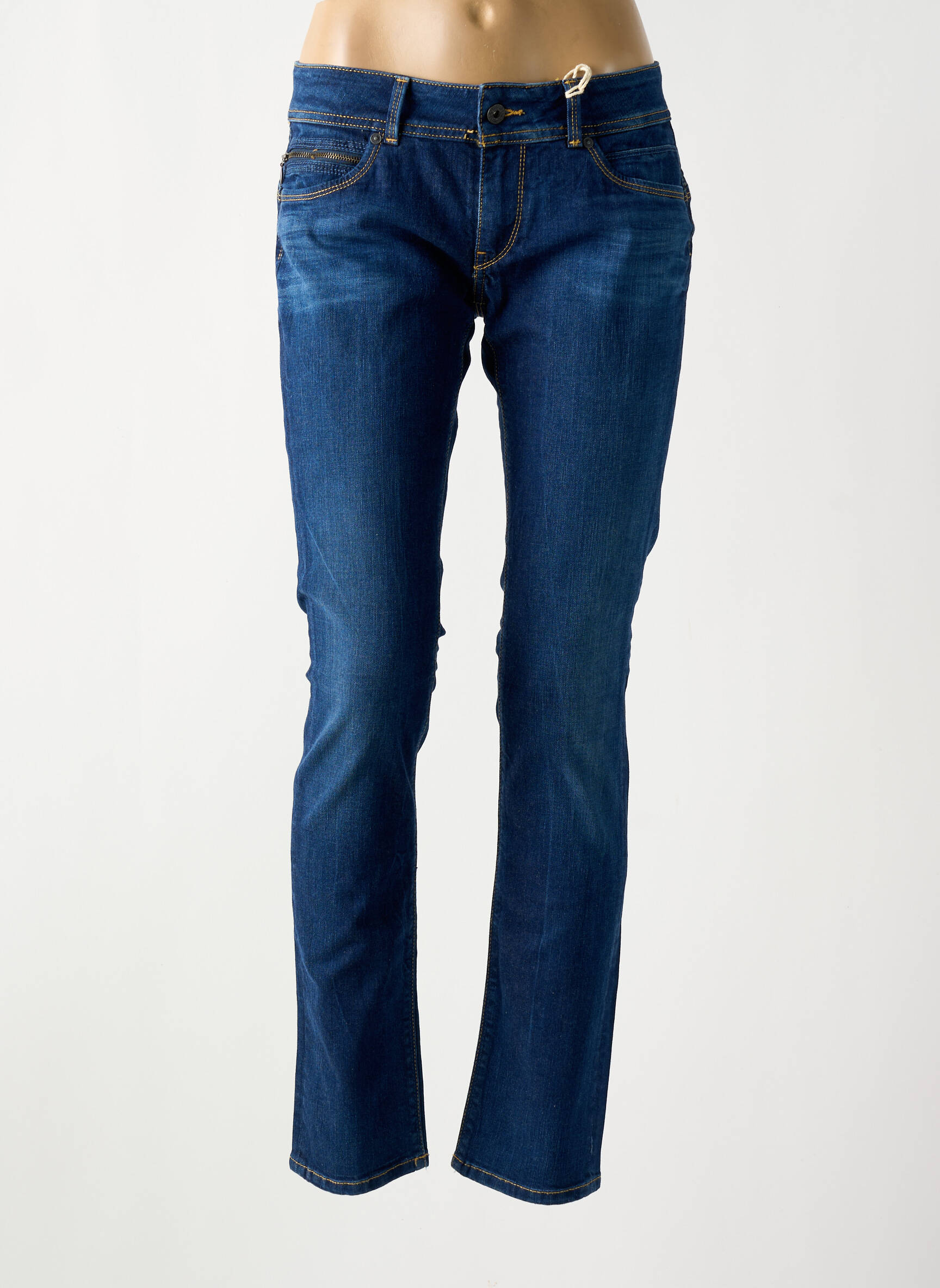 Lieknos džinsai uždarymas su užtrauktuku po mygtuku uždengimu mėlyna PEPE JEANS moteris