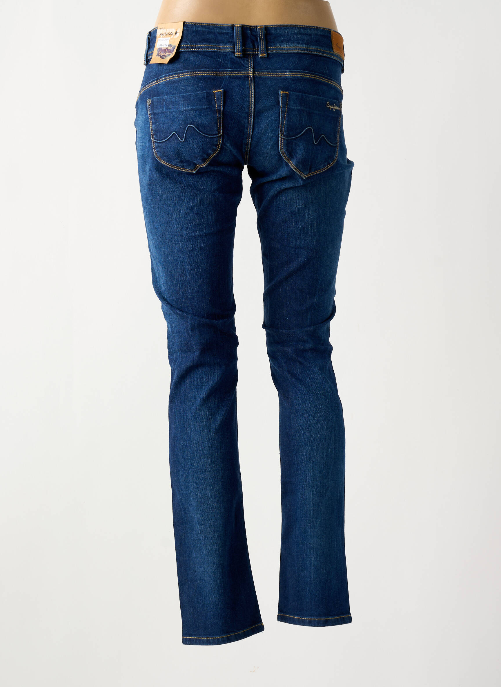 Lieknos džinsai uždarymas su užtrauktuku po mygtuku uždengimu mėlyna PEPE JEANS moteris