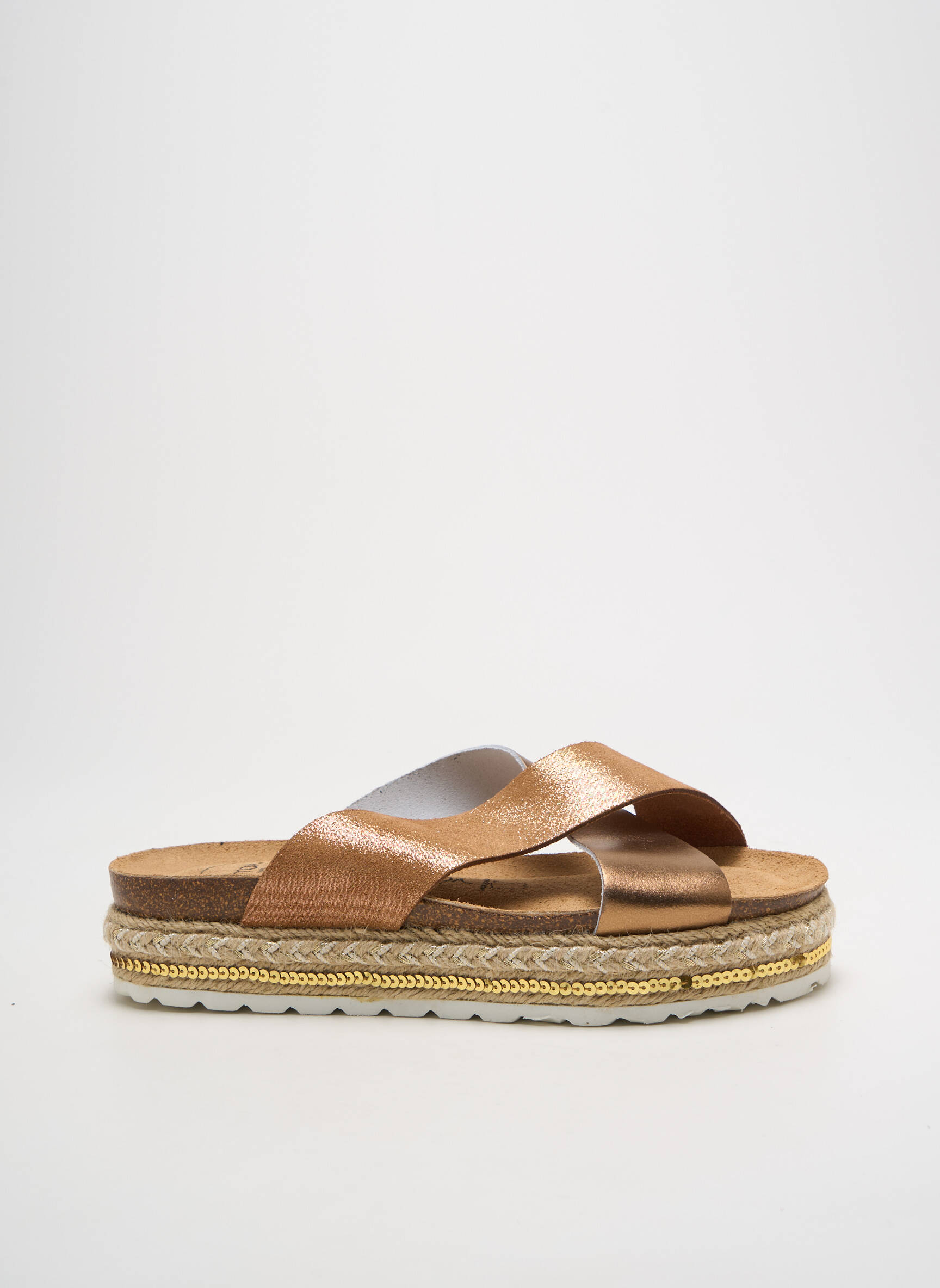 Mule/sabotai satino audinys kulnas nuo 4 iki 6 cm rudas AMOA moteris