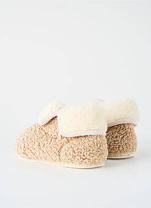 Bateliai/pantofliai apvalus mygtukas plokščias kulnas iki 3 cm bežinis CHAUSSE MOUTON moteris