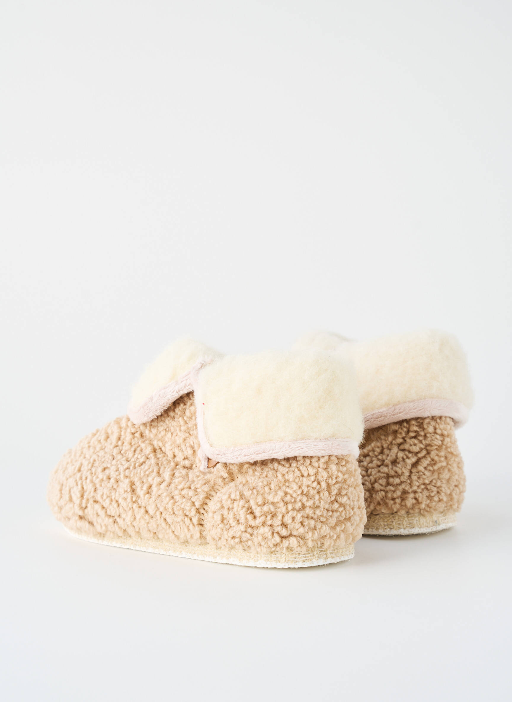 Bateliai/pantofliai apvalus mygtukas plokščias kulnas iki 3 cm bežinis CHAUSSE MOUTON moteris