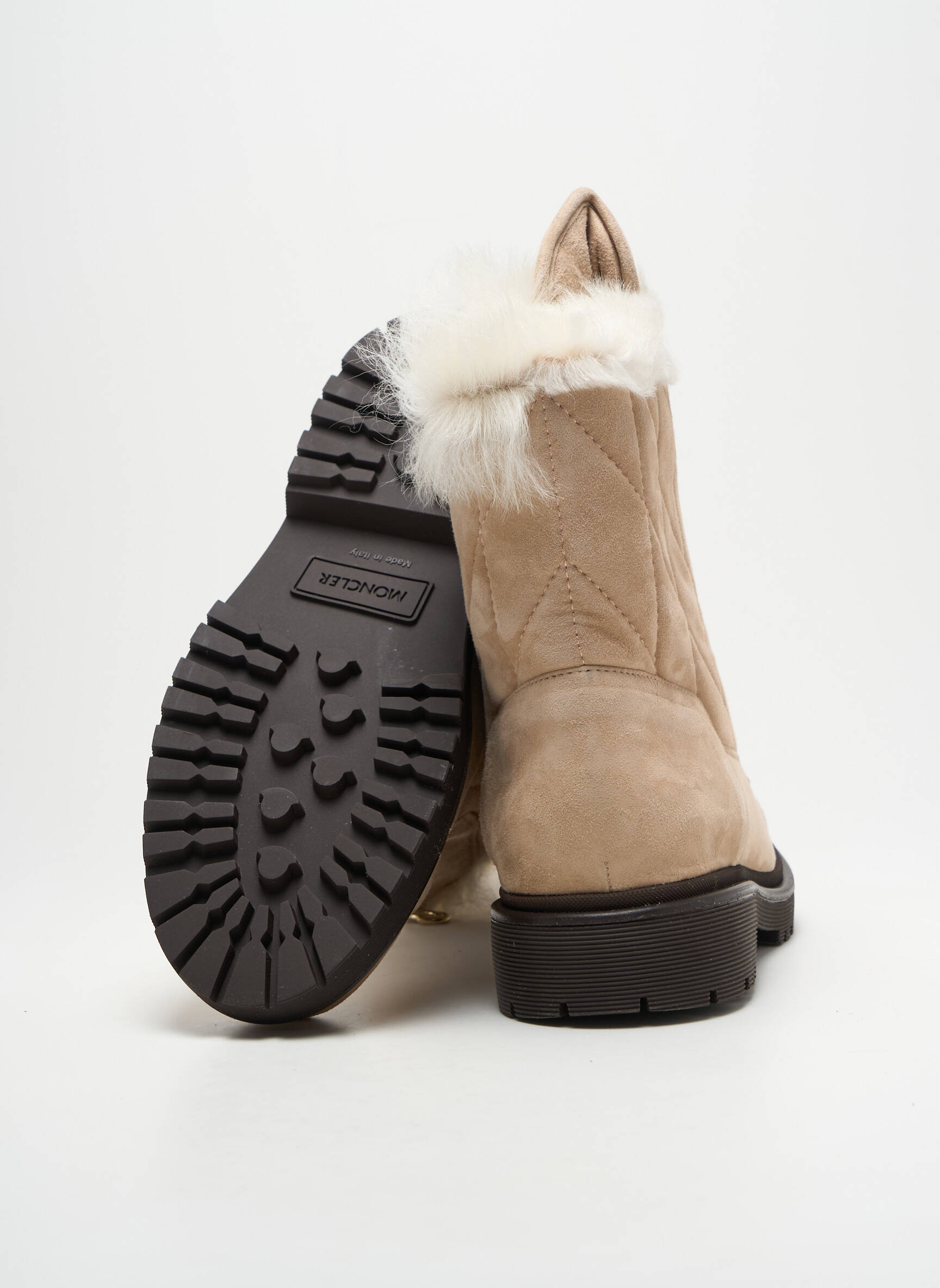 Batai/botai pamušalas plokščias kulnas iki 3 cm bežinis MONCLER moteris