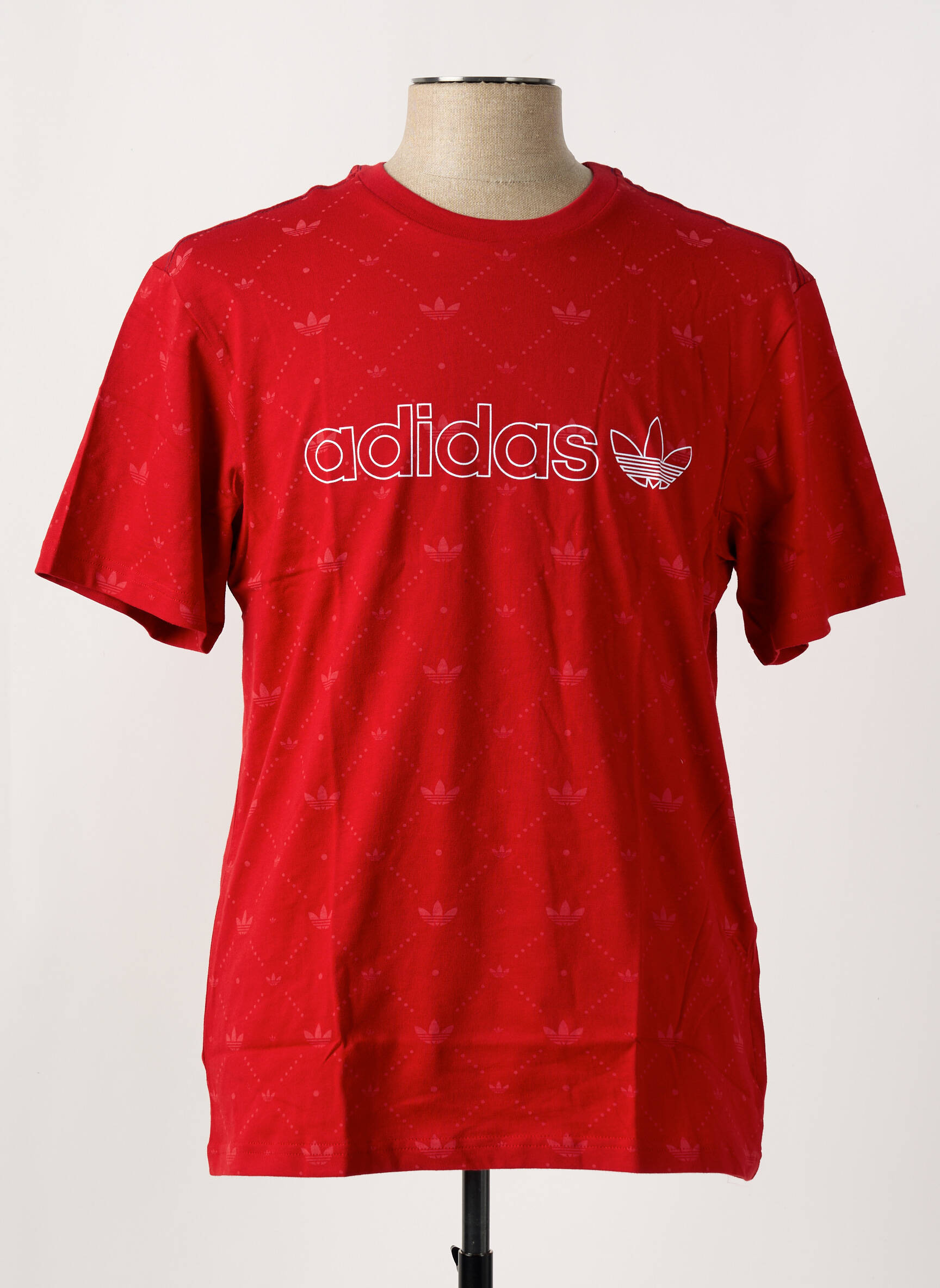 T-marškinys tiesi kirpimas trumpas rankovės raudona ADIDAS vyras