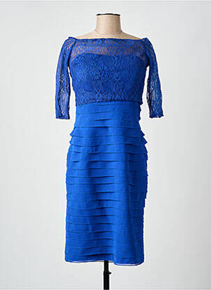 Pusilgių suknelė 3/4 rankovės 3/4 rankovės mėlyna FASHION NEW YORK moteris
