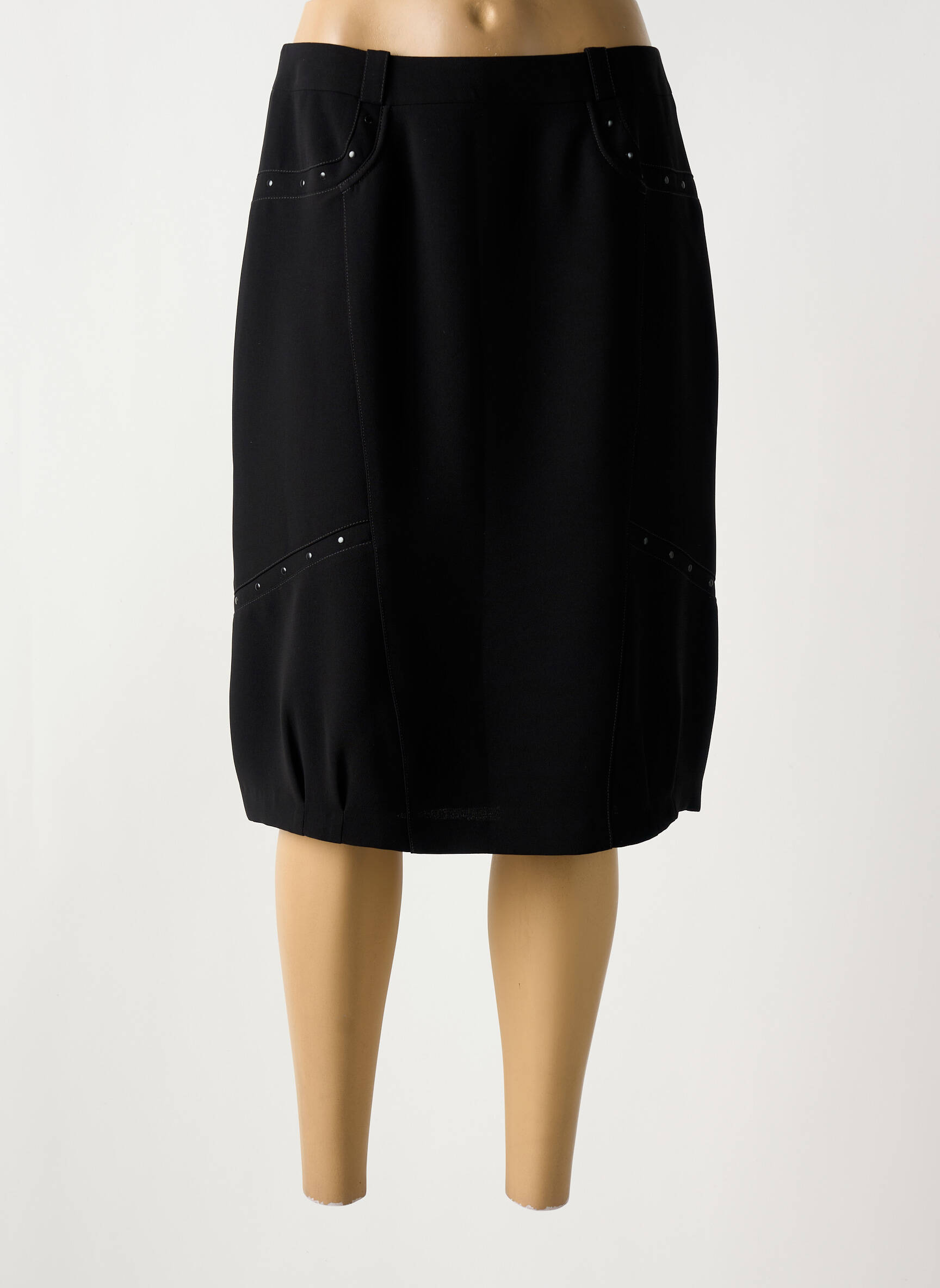 Pusilgis sijonas tiesi kirpimas juodas CHRISTINE LAURE moteris