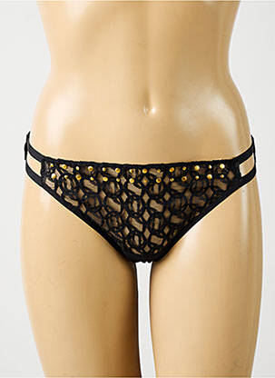 Tanga satino efektas juodas CHANTELLE moteris