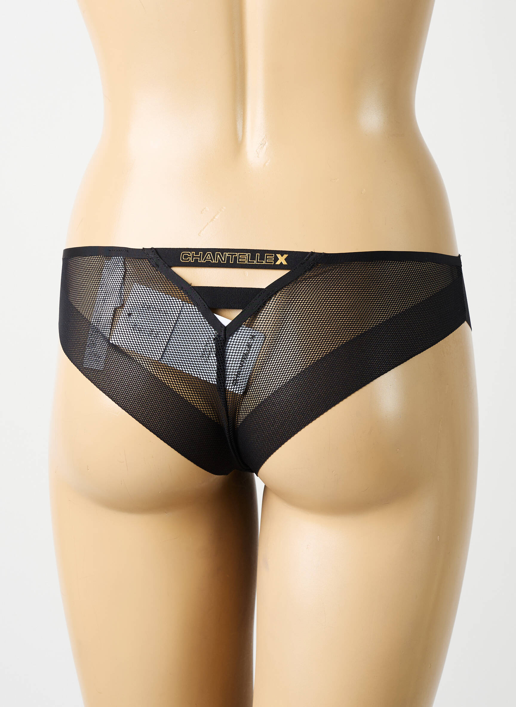 Tanga satino efektas juodas CHANTELLE moteris