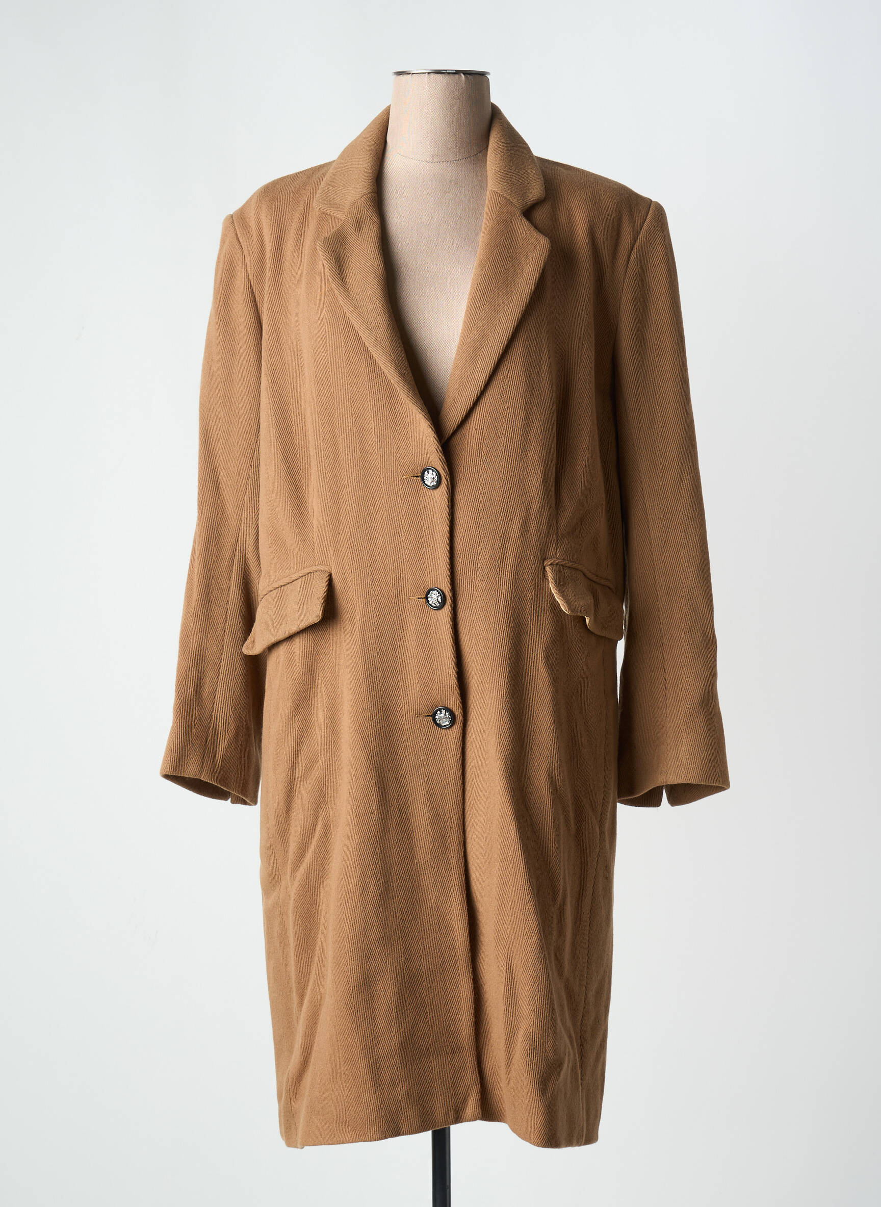 Ilgas paltas centrinė iškirptė be gobtuvų rudas DANIELLE ENGEL moteris