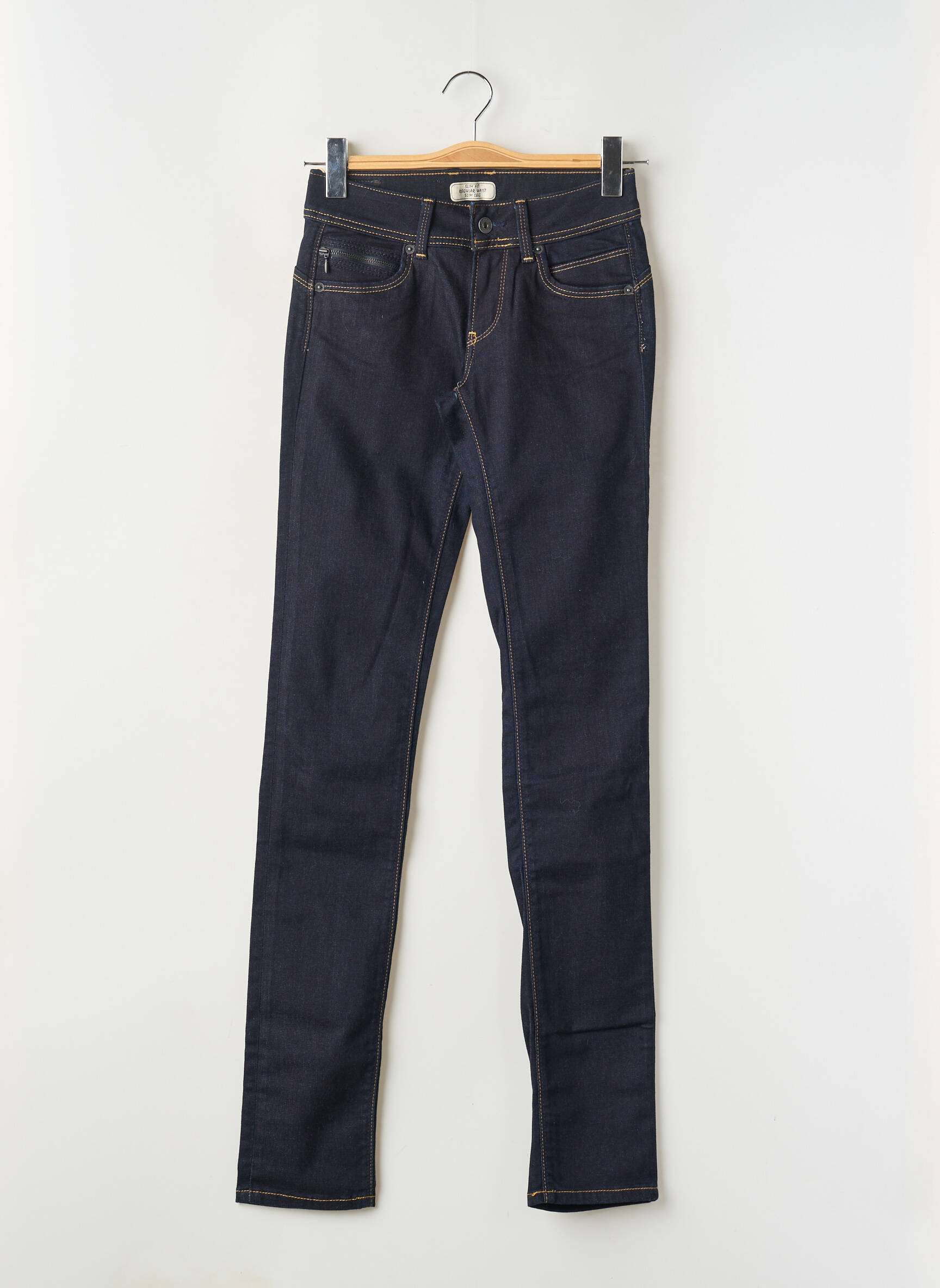Lieknos džinsai uždarymas su užtrauktuku po mygtuku uždengimu mėlyna PEPE JEANS moteris