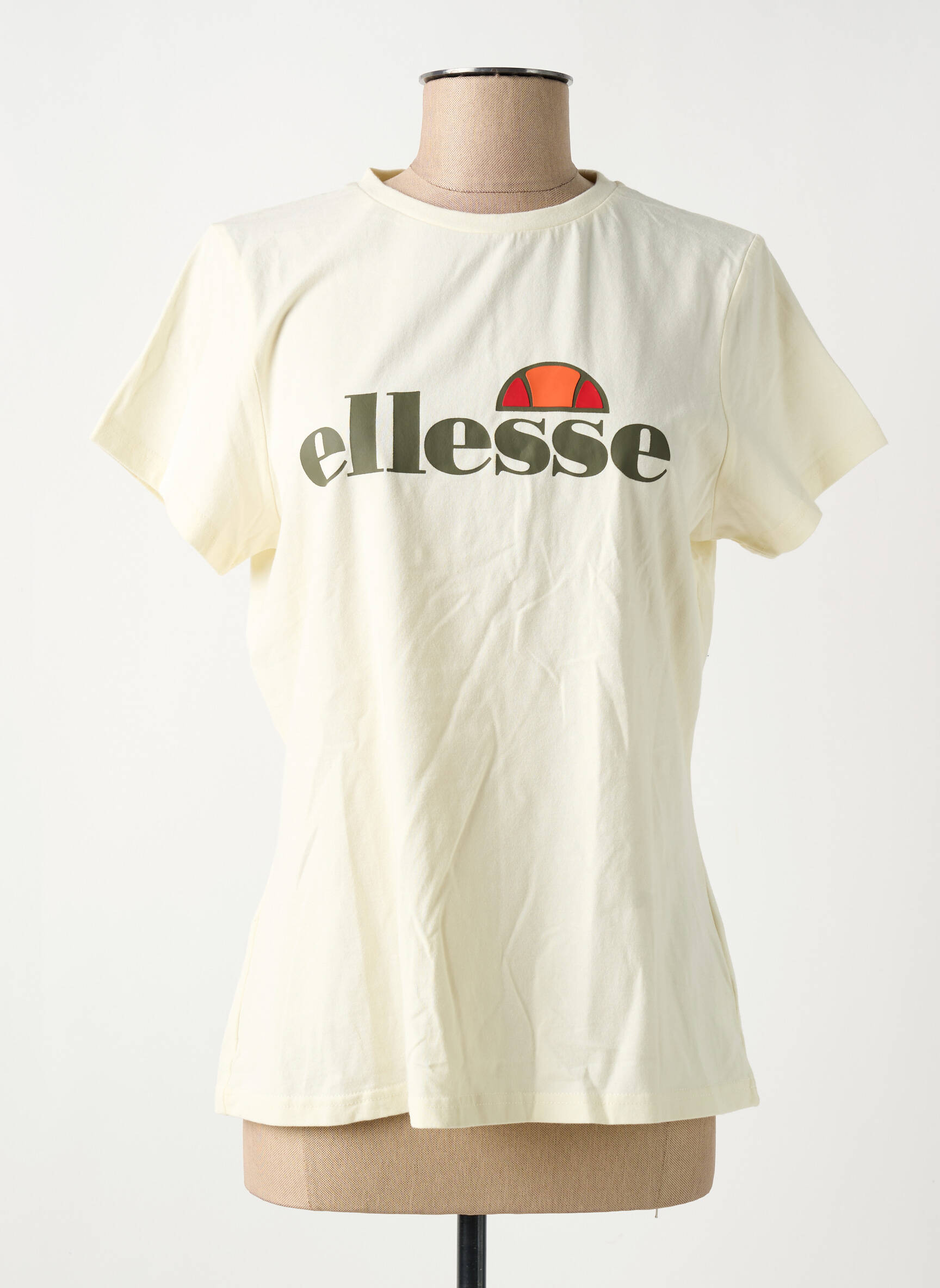 T-marškinys floqué serigrafija trumpas rankovės geltona ELLESSE moteris