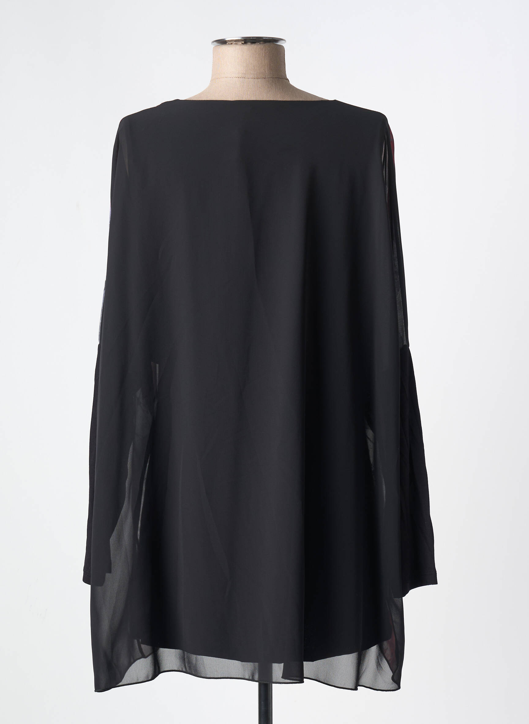 Ilgų rankovių tunika lengva ir skaidri juodas ALAIN MURATI moteris