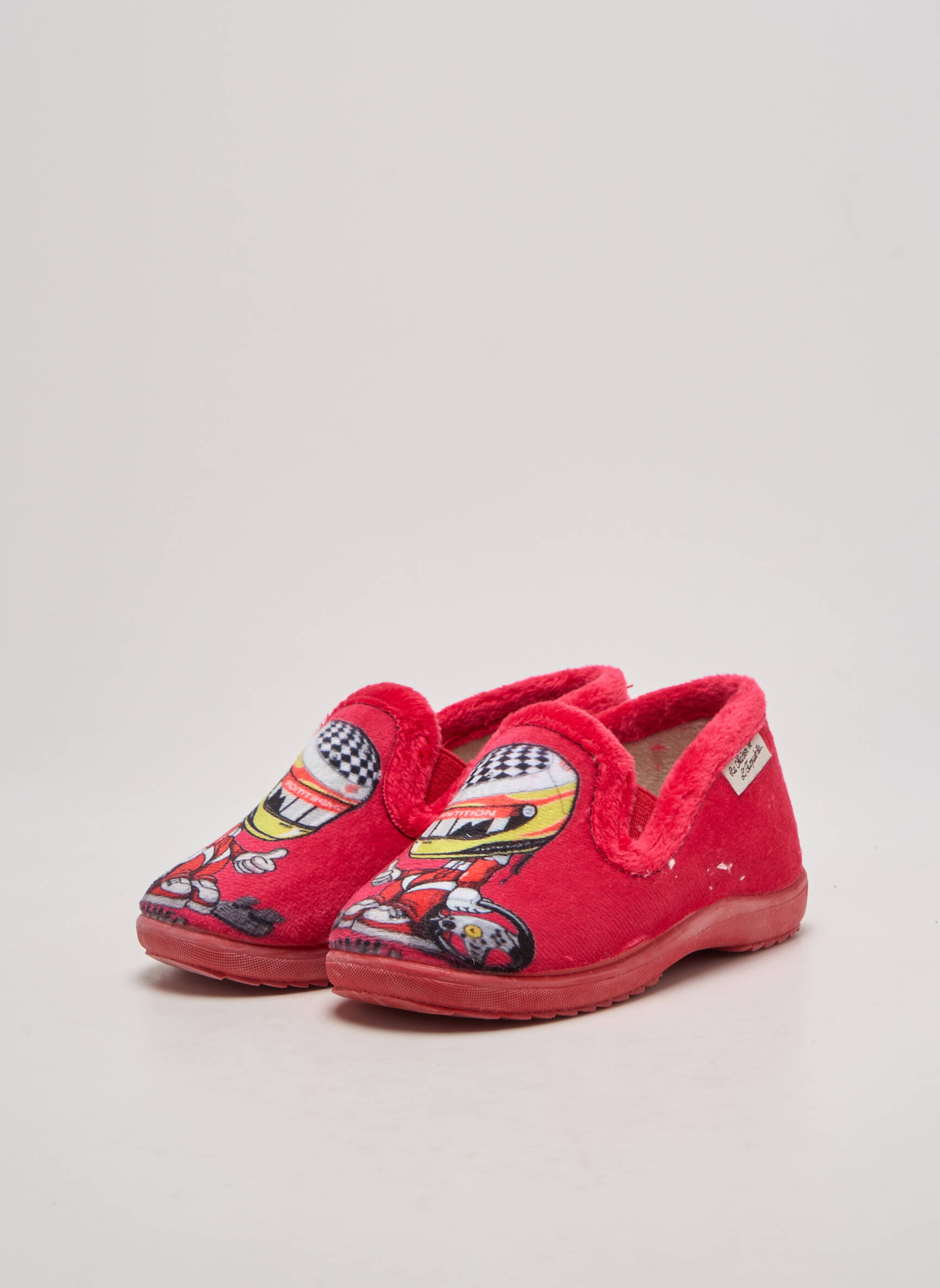 Bateliai/pantofliai aksomo audimas apvalus mygtukas raudona LA MAISON DE L'ESPADRILLE berniukas
