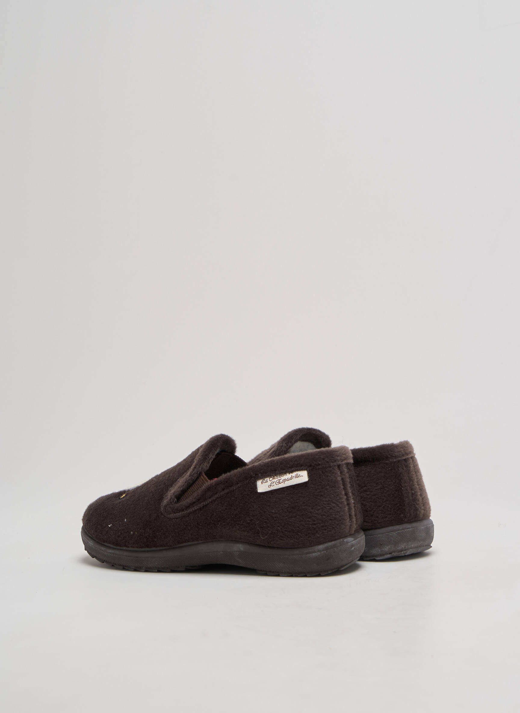 Bateliai/pantofliai aksomo audimas apvalus mygtukas rudas LA MAISON DE L'ESPADRILLE berniukas