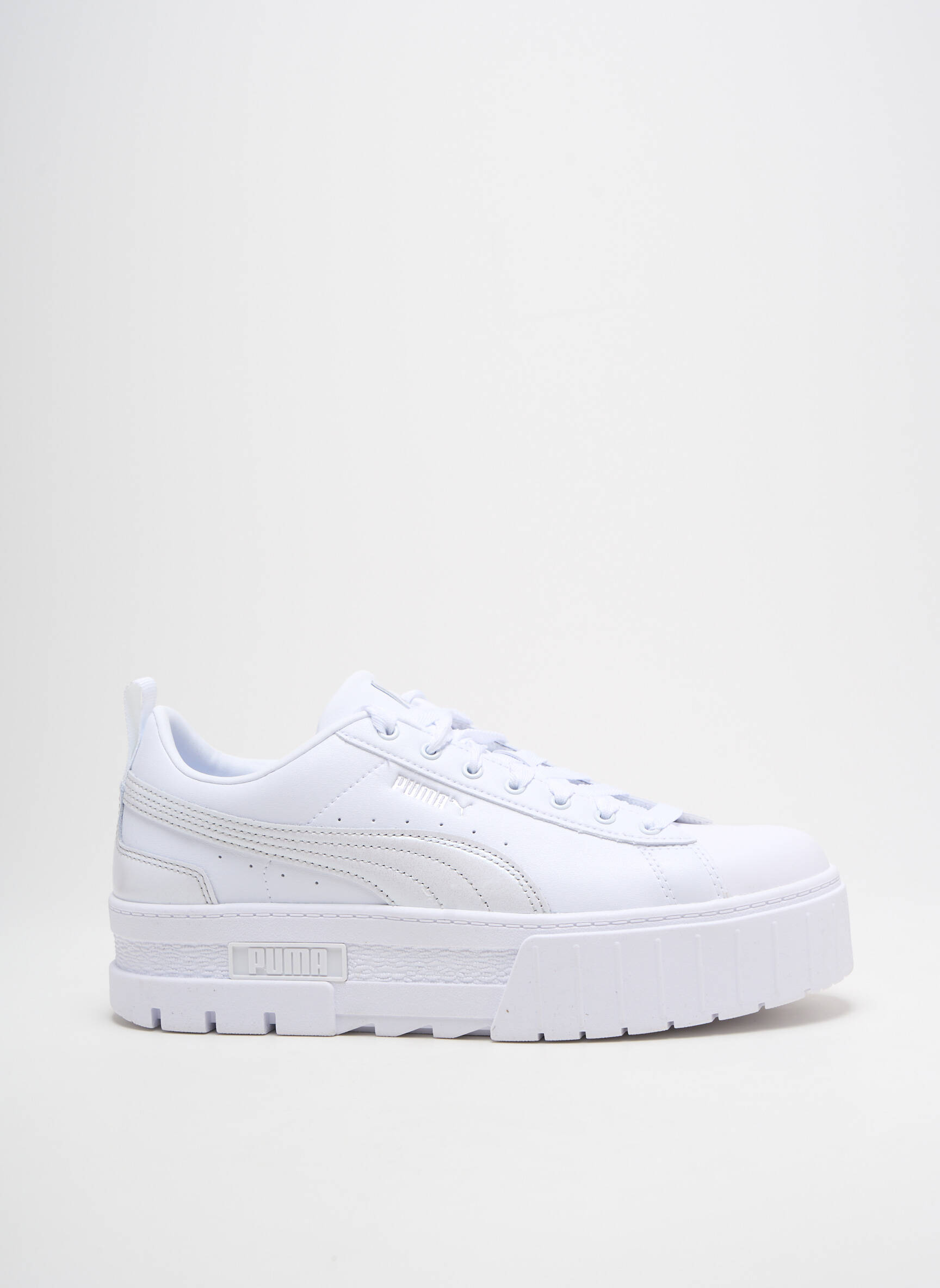 Bėgimo bateliai satino audinys kulnas nuo 4 iki 6 cm baltas PUMA moteris