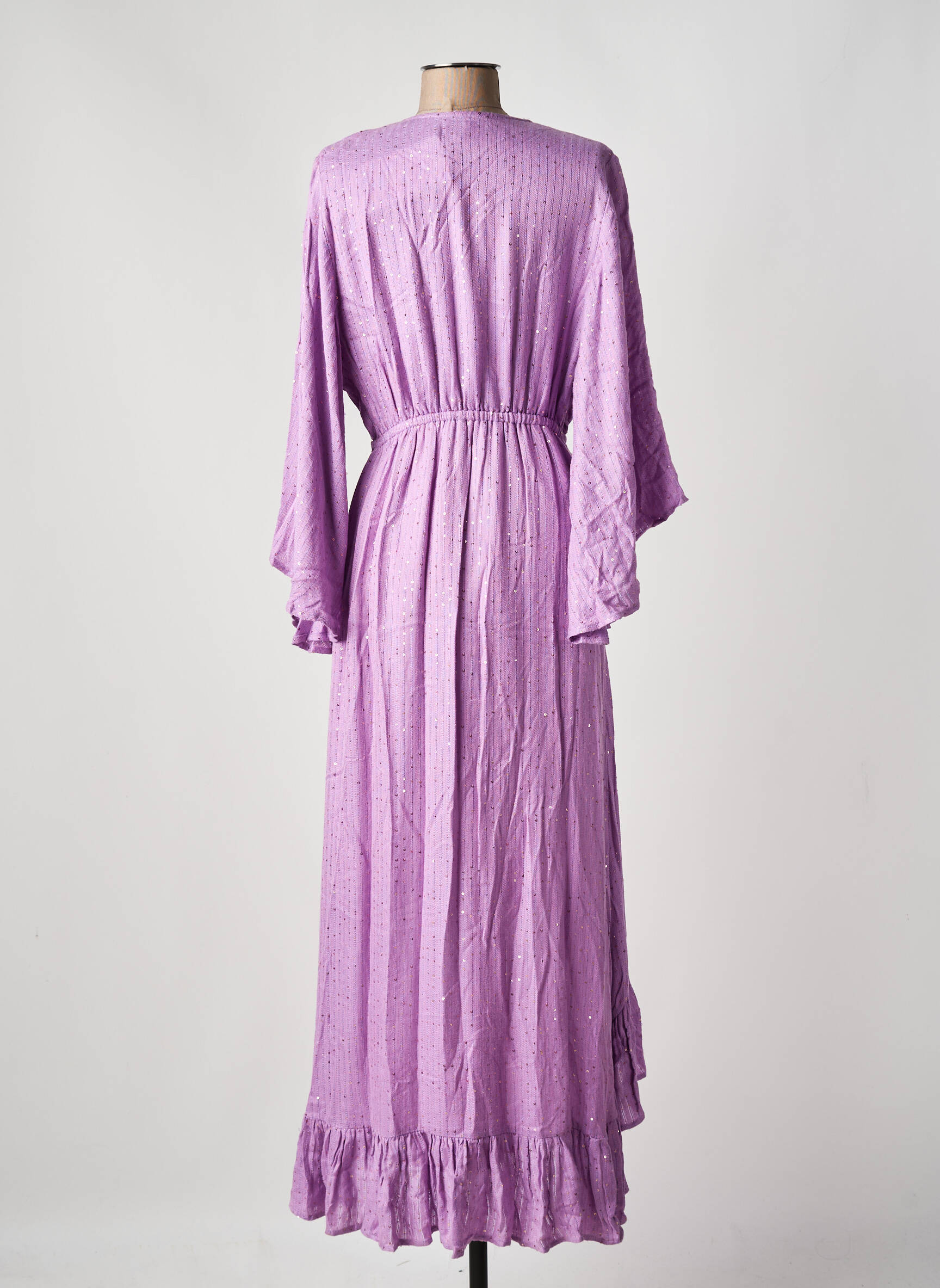 Pusilgių suknelė 3/4 rankovės 3/4 rankovės violetinis SUNDRESS moteris