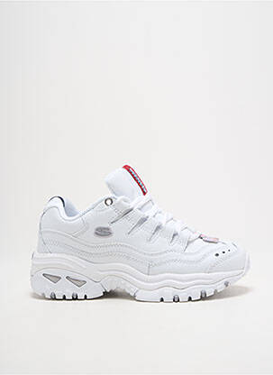 Bėgimo bateliai šnervių uždarymas apvalus mygtukas baltas SKECHERS mergina