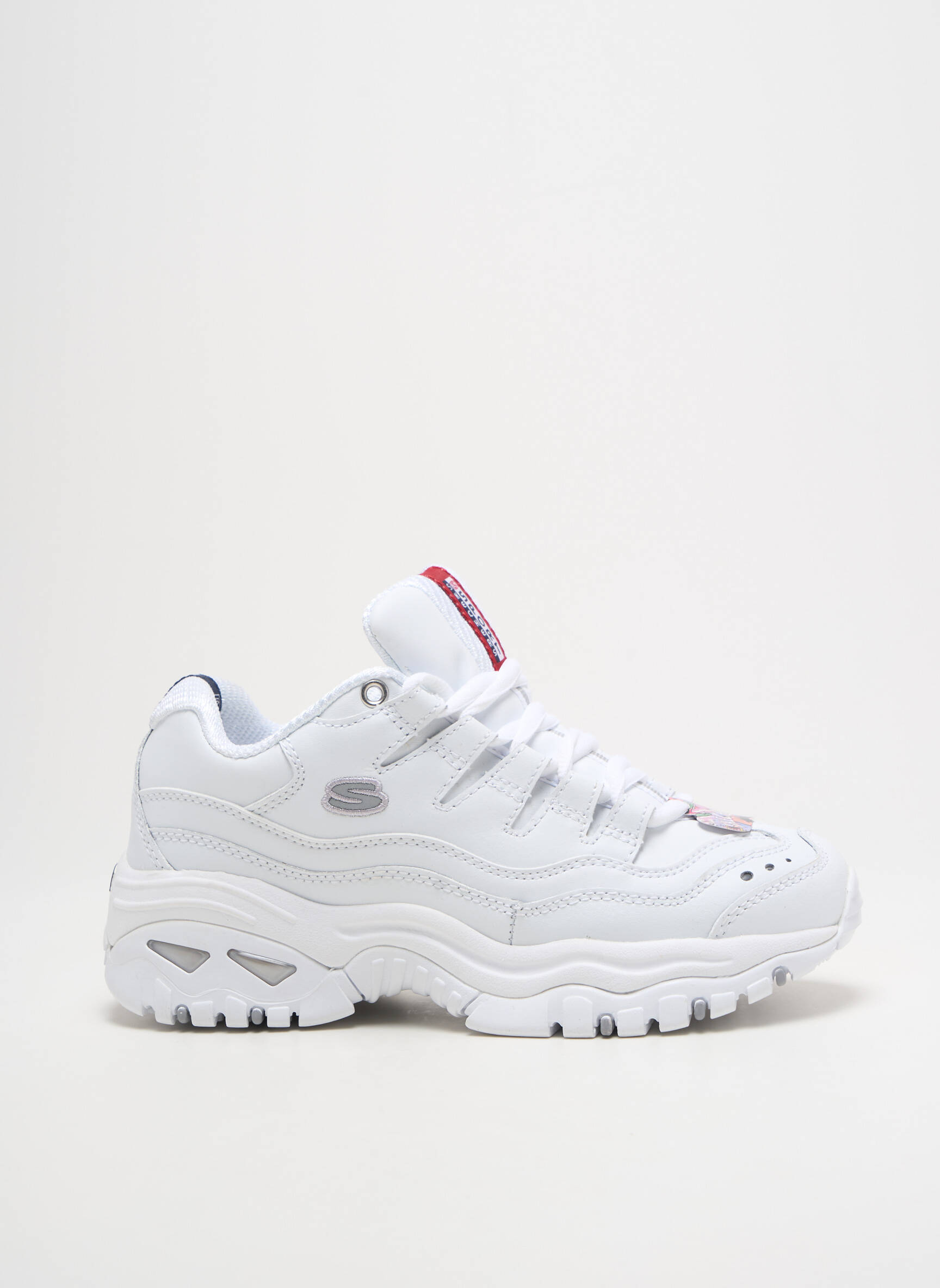 Bėgimo bateliai šnervių uždarymas apvalus mygtukas baltas SKECHERS mergina