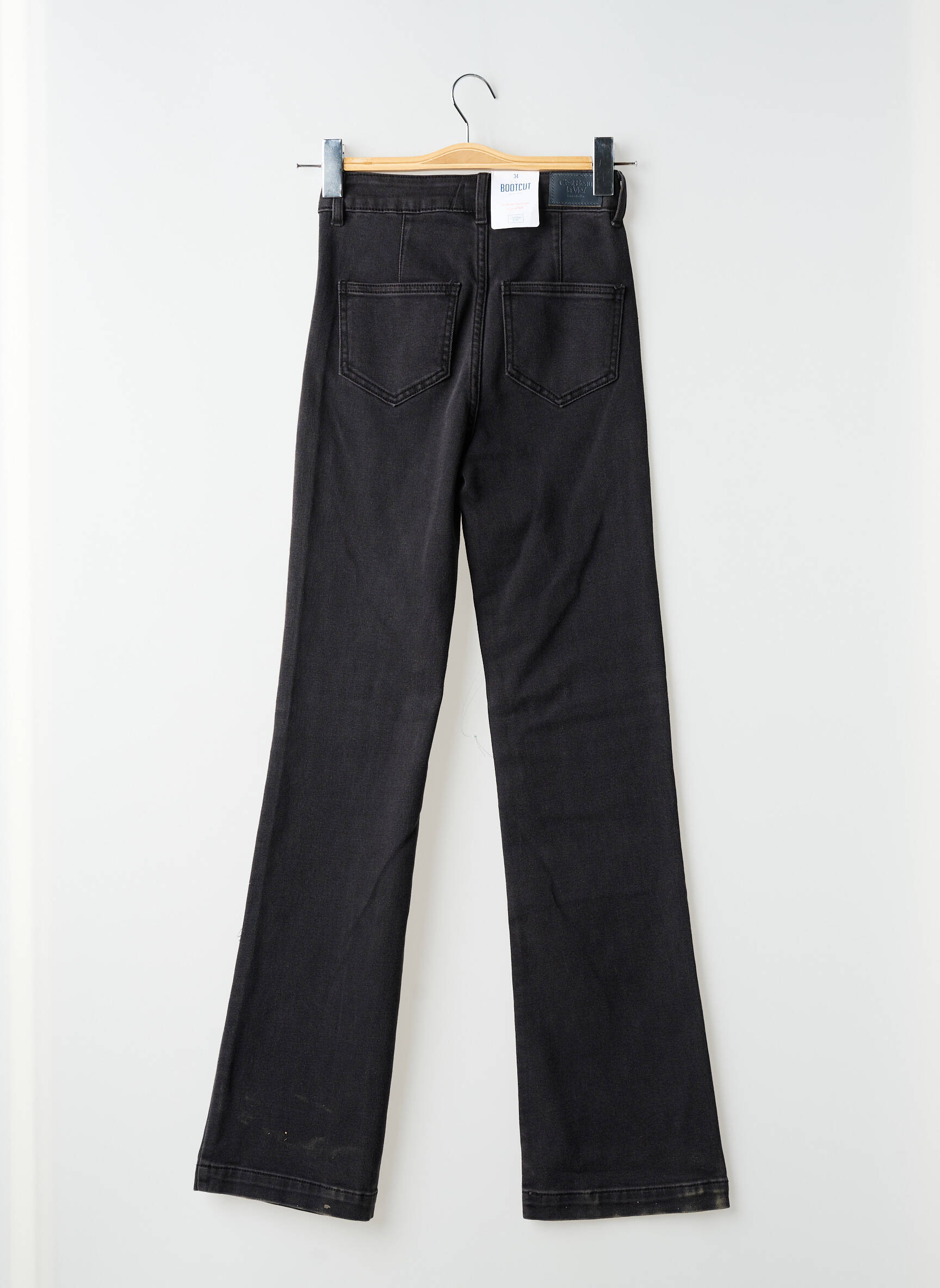 Bootcut džinsai aukšta talija aukšta talija juodas C'EST BEAU LA VIE moteris
