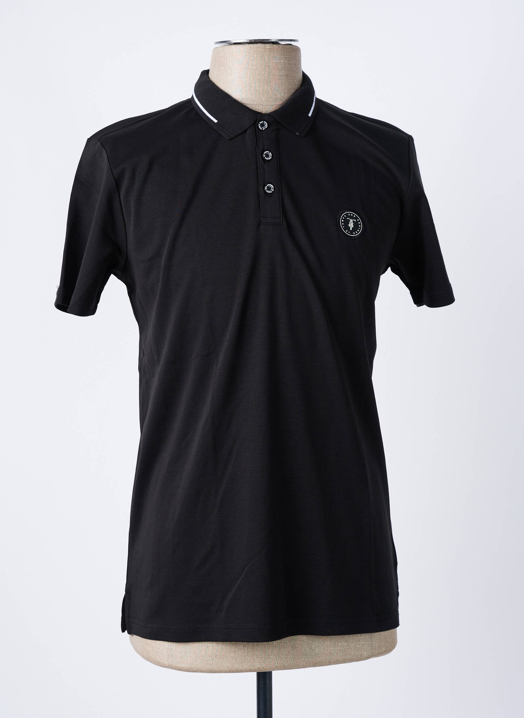 Polo jersey audinys trumpas rankovės juodas LE TEMPS DES CERISES vyras