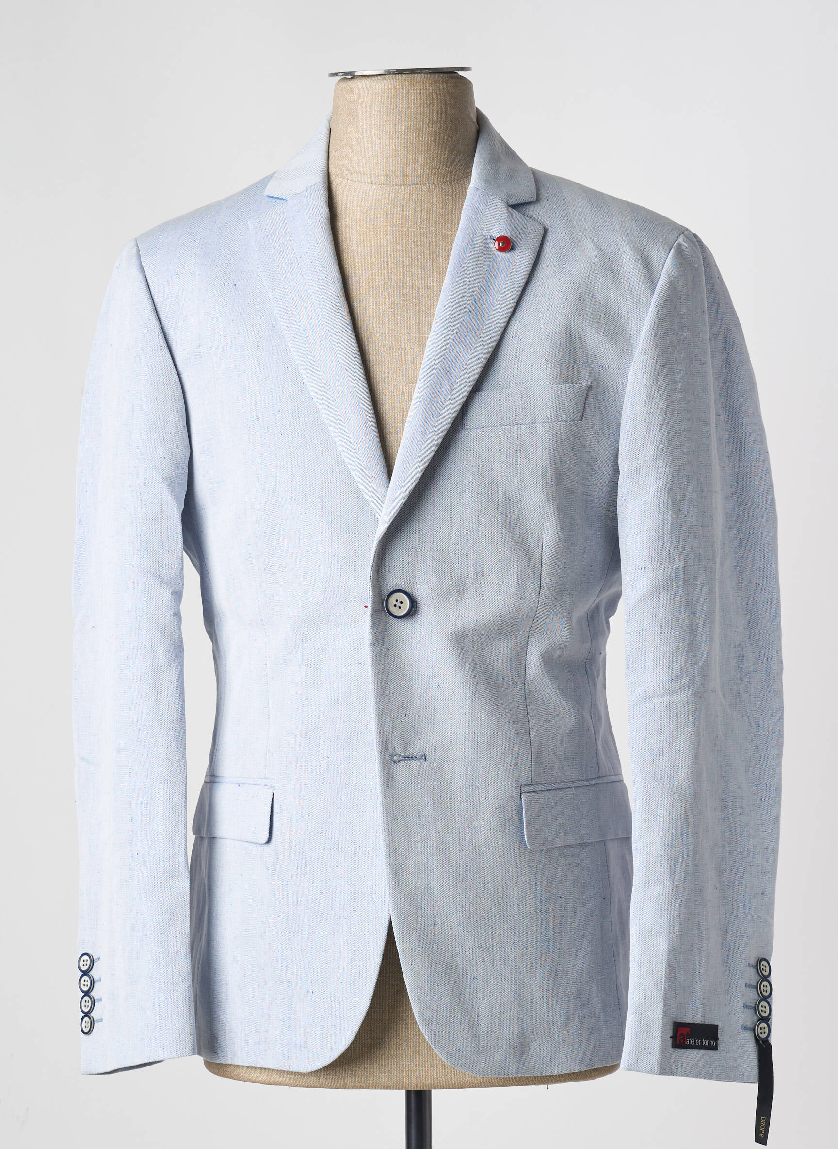 Švarkas dvigubai apdailinta vidinė dalis mėlyna ATELIER TORINO vyras