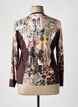 T-marškinys ilgos rankovės ilgos rankovės rudas GUY DUBOUIS moteris