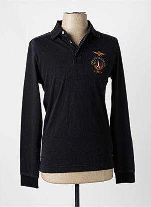 Polo ilgos rankovės ilgos rankovės juodas AERONAUTICA vyras