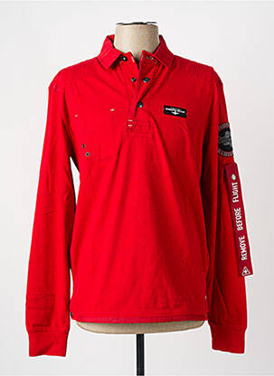 Polo ilgos rankovės ilgos rankovės raudona AERONAUTICA vyras