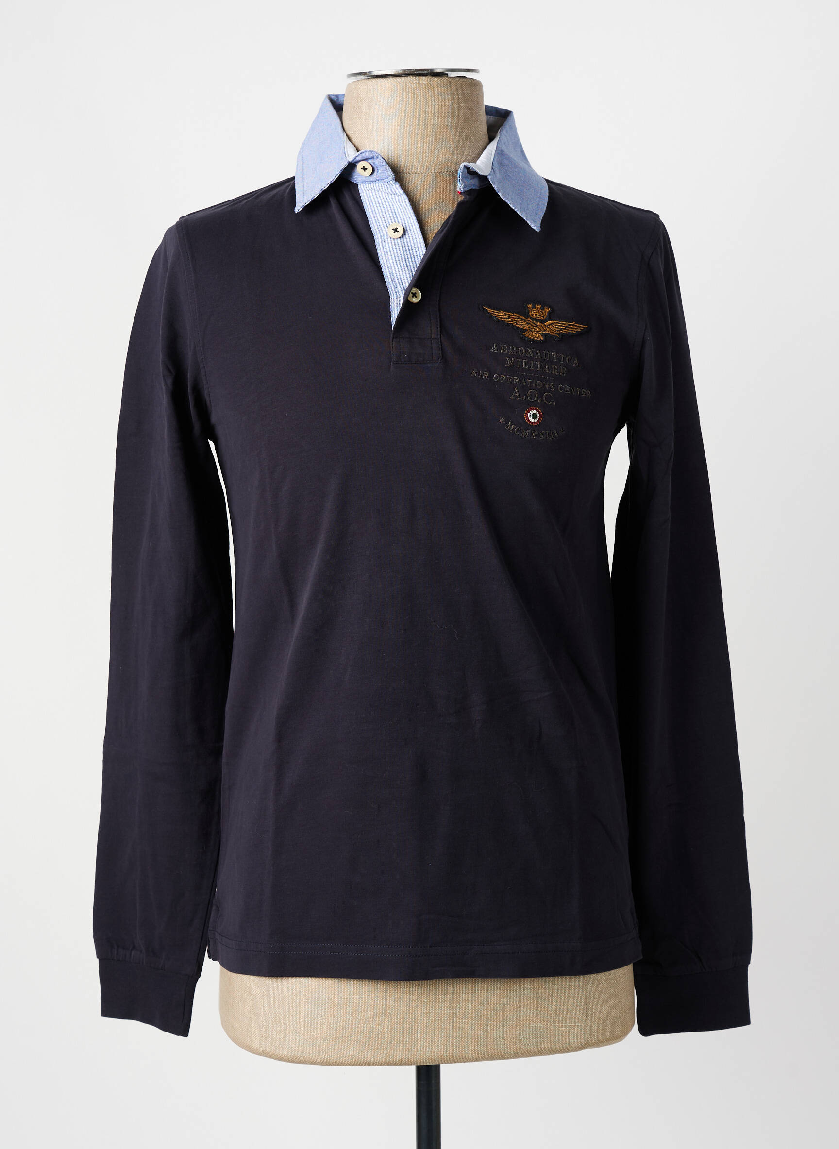 Polo ilgos rankovės ilgos rankovės mėlyna AERONAUTICA vyras