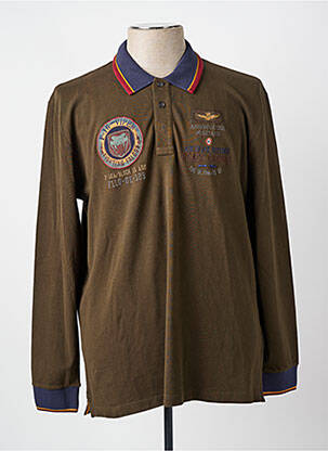 Polo ilgos rankovės ilgos rankovės žalias AERONAUTICA vyras