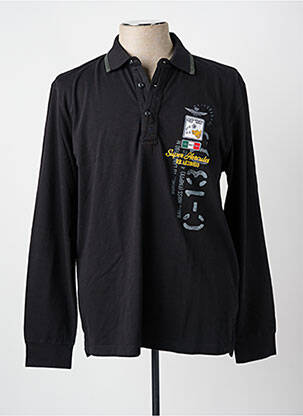 Polo ilgos rankovės ilgos rankovės juodas AERONAUTICA vyras