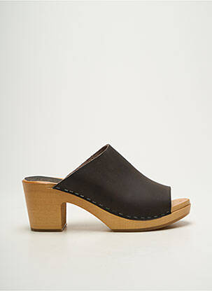 Mule/sabotai atvira pabaiga kulnas nuo 4 iki 6 cm tamsiai ruda HOOF moteris
