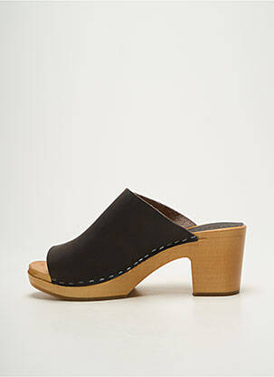 Mule/sabotai atvira pabaiga kulnas nuo 4 iki 6 cm tamsiai ruda HOOF moteris